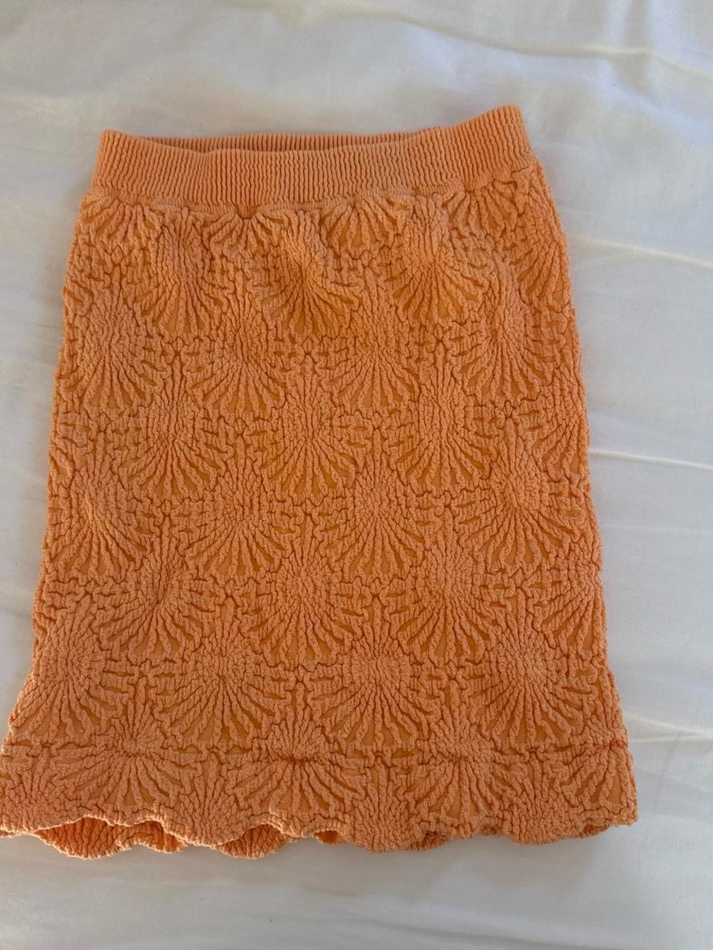 Women's Textured Orange Knit Skirt - Sleeveless Camisole Category